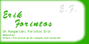 erik forintos business card